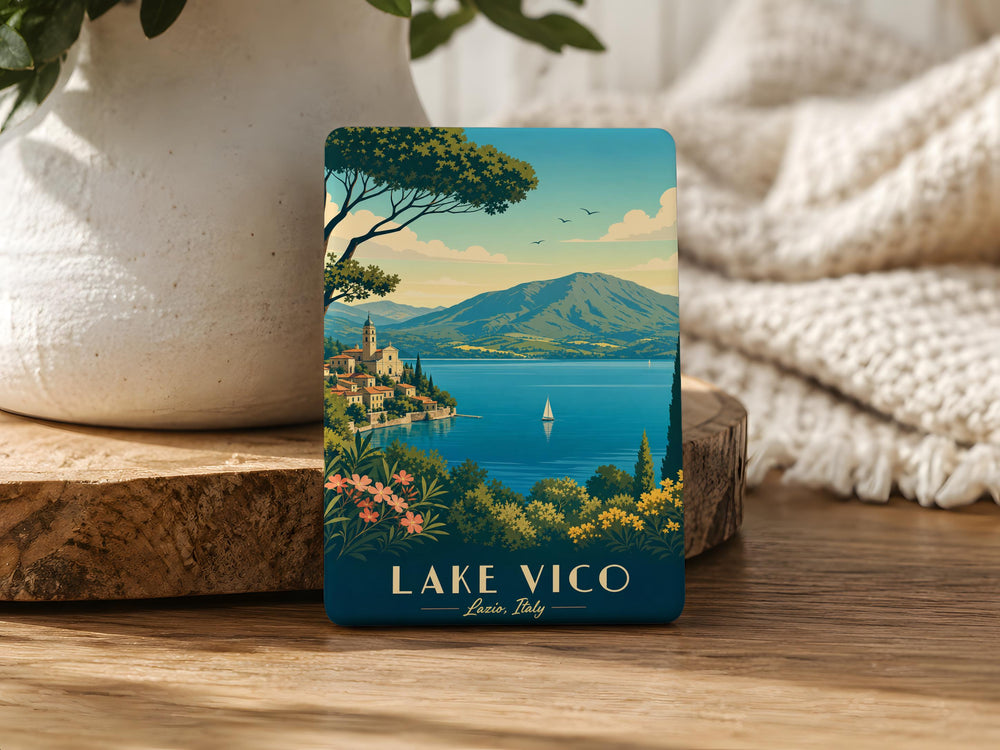 Lake Vico Fridge Magnet, Italy Travel Souvenir, Vico Lake Landscape Keepsake, Lazio Destination Magnet, Lake Vico Gift