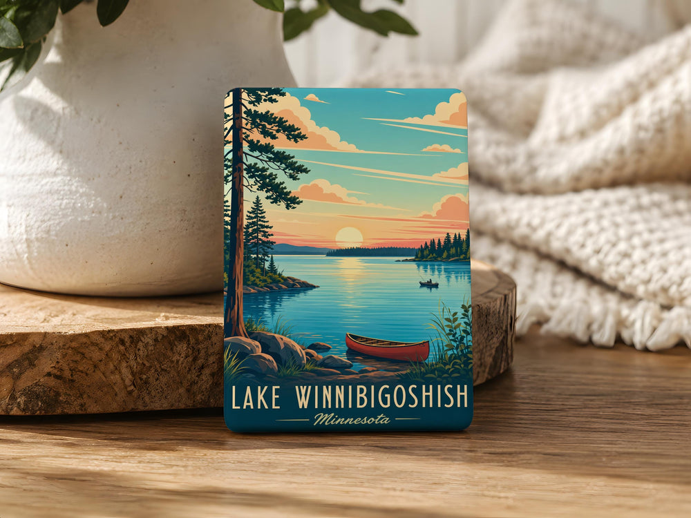 Lake Winnibigoshish Fridge Magnet, Minnesota Lake Souvenir Magnet, Lake Winnibigoshish MN Travel Keepsake Magnet
