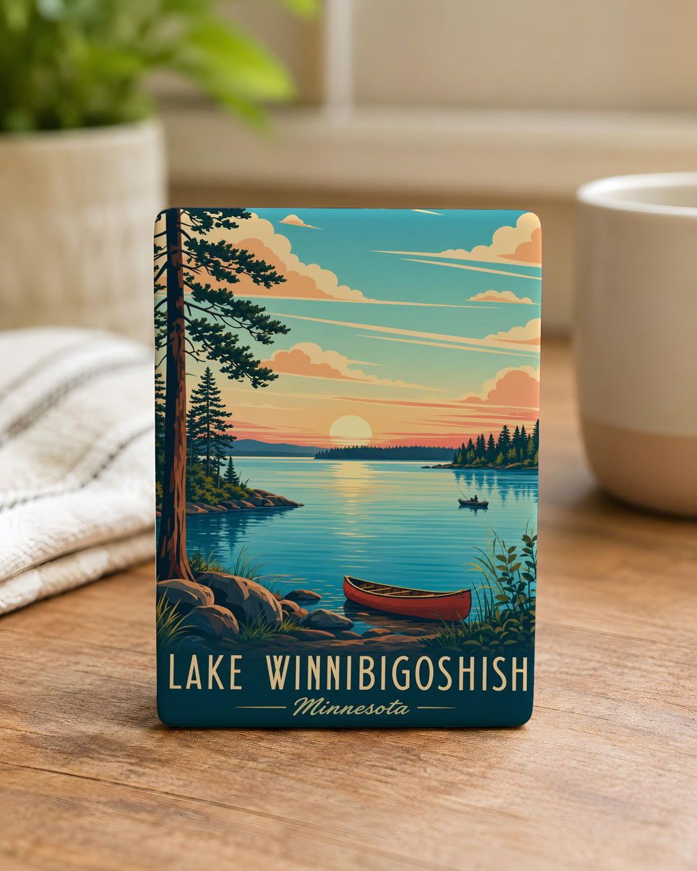 Lake Winnibigoshish Fridge Magnet, Minnesota Lake Souvenir Magnet, Lake Winnibigoshish MN Travel Keepsake Magnet