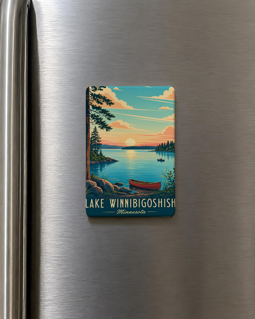 Lake Winnibigoshish Fridge Magnet, Minnesota Lake Souvenir Magnet, Lake Winnibigoshish MN Travel Keepsake Magnet