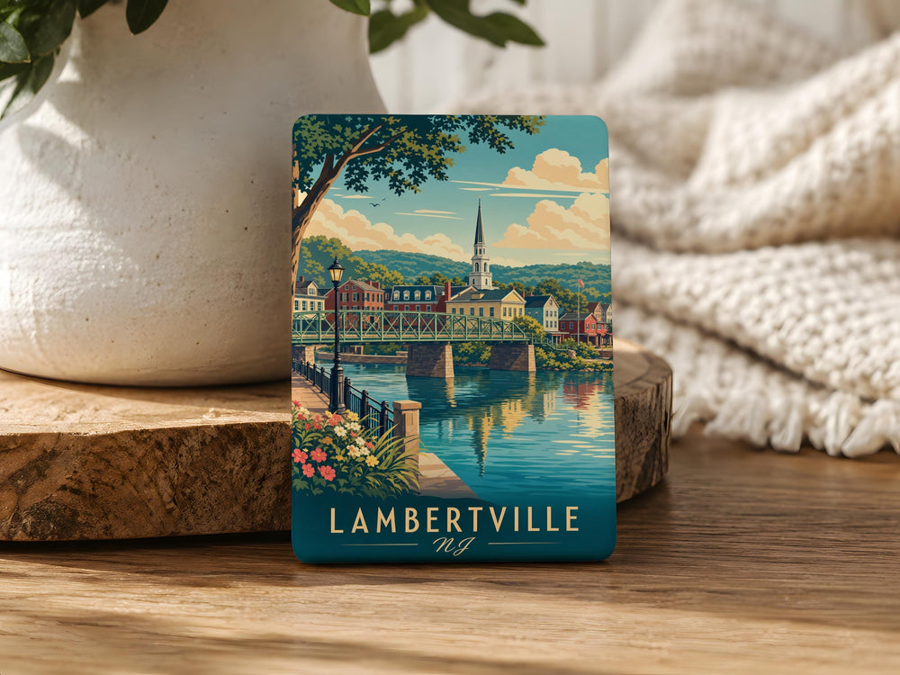 Lambertville NJ Fridge Magnet, Lambertville New Jersey Souvenir Magnet, Delaware River Town Travel Keepsake Gift