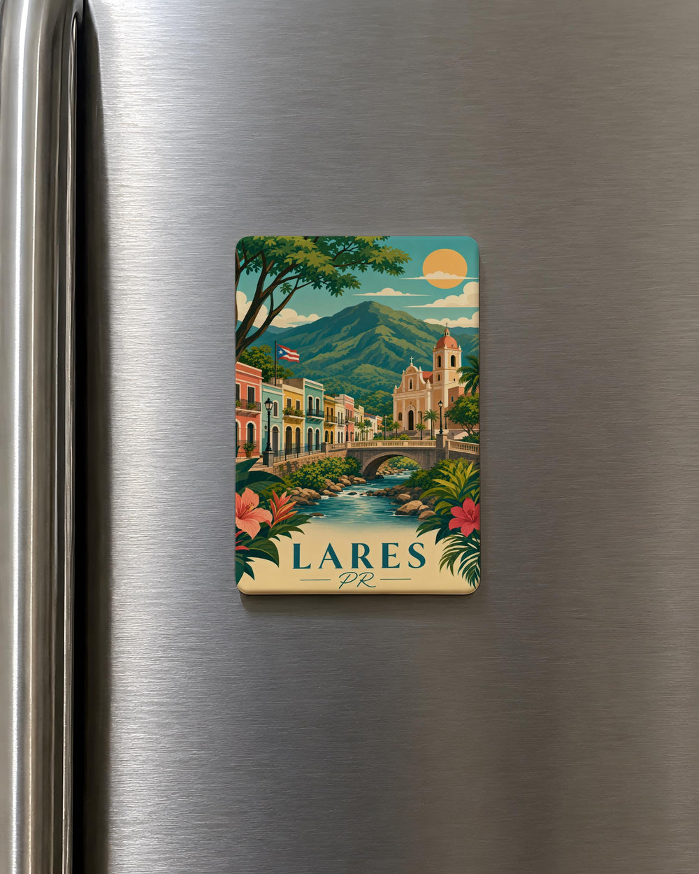 Lares Puerto Rico Fridge Magnet, Lares PR Souvenir Magnet, Puerto Rico Travel Gift, Puerto Rico Keepsake Magnet
