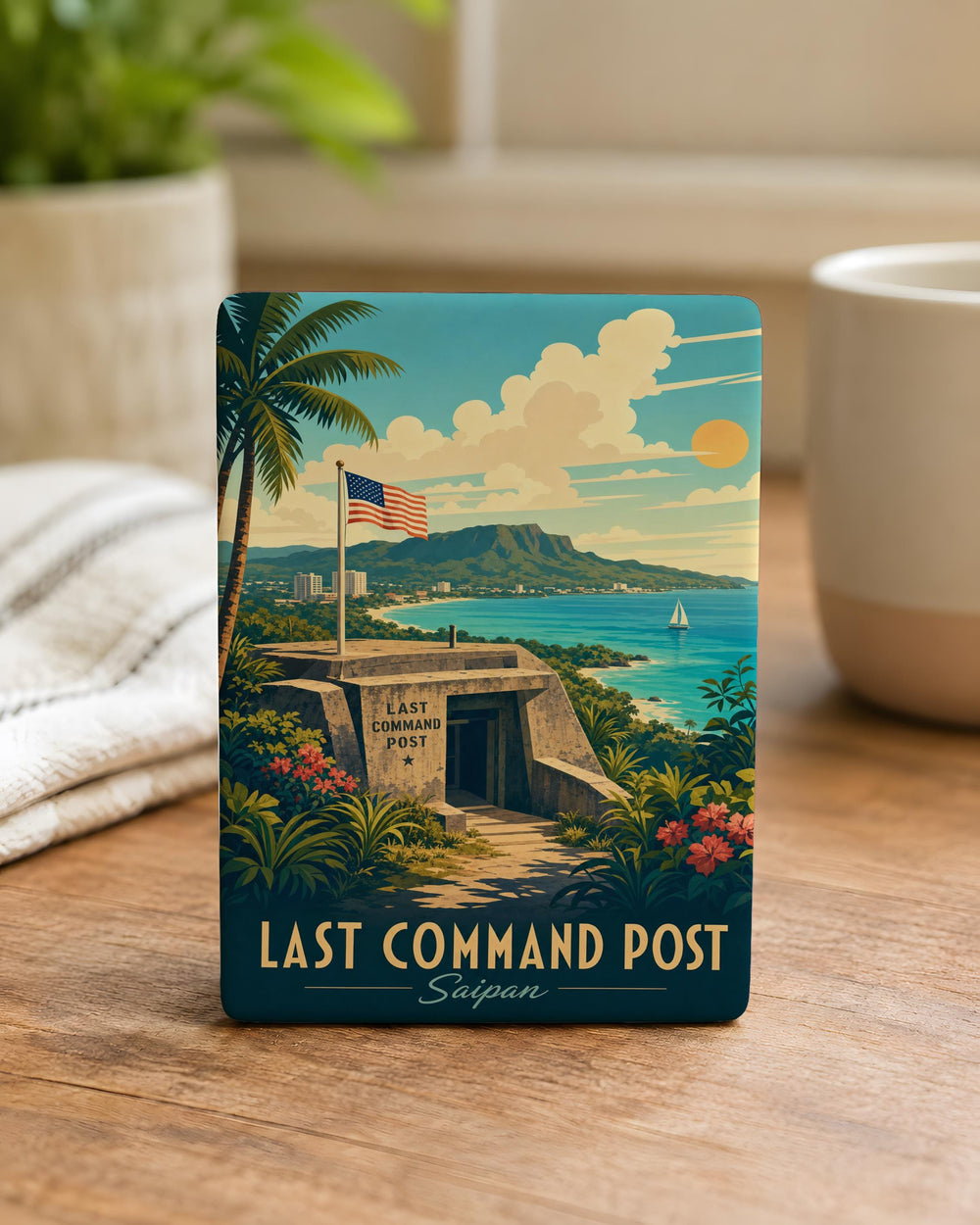 Last Command Post Saipan Fridge Magnet, WWII Saipan Battle Command Bunker Memorial Souvenir Magnet, Pacific War History Gift