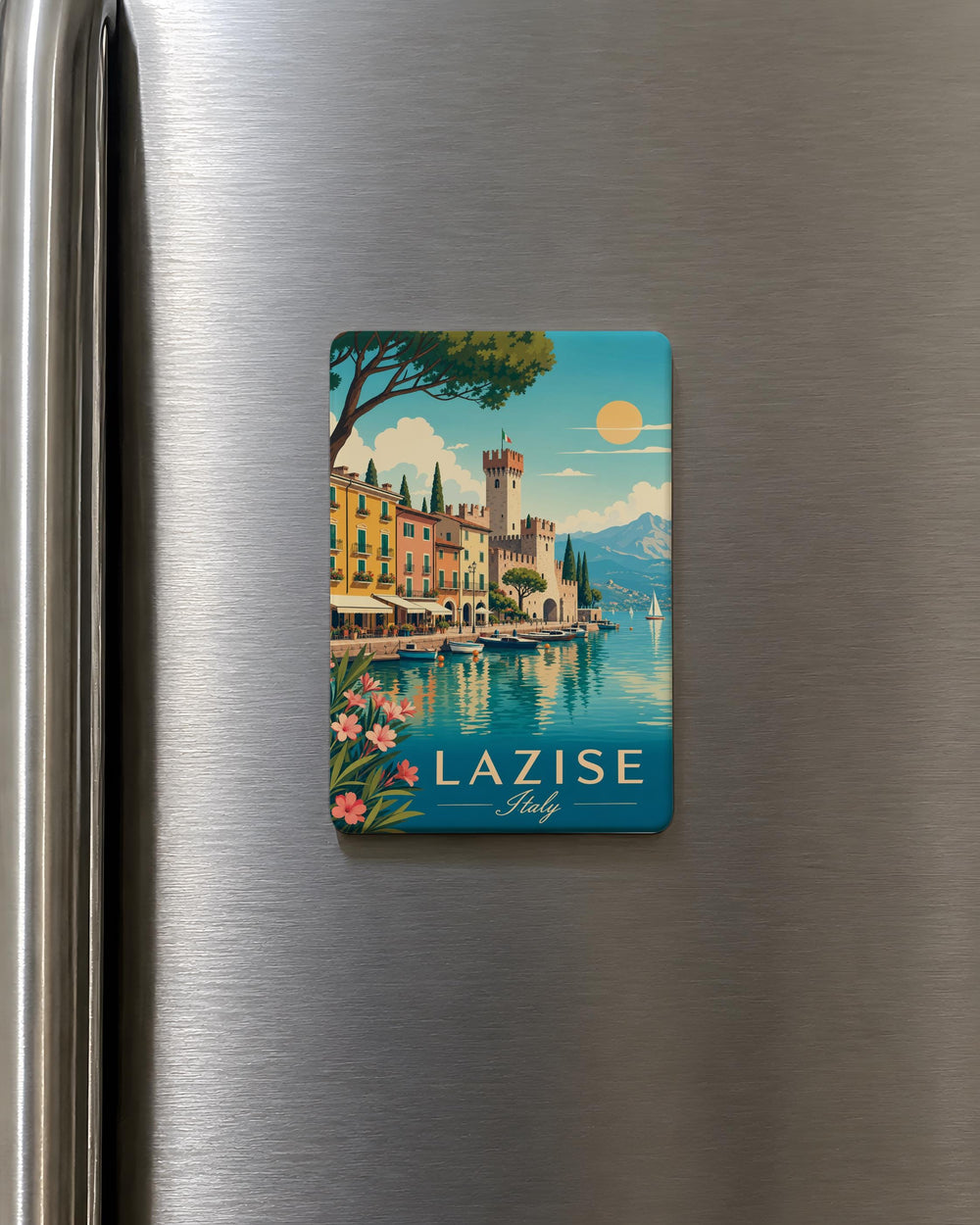 Lazise Italy Fridge Magnet, Lake Garda Souvenir, Lazise Town Travel Gift, Italian Village Keepsake Magnet