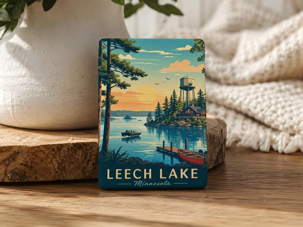 Leech Lake Minnesota Fridge Magnet, Leech Lake MN Souvenir Magnet, Minnesota Lake Travel Gift, Leech Lake Vacation Keepsake