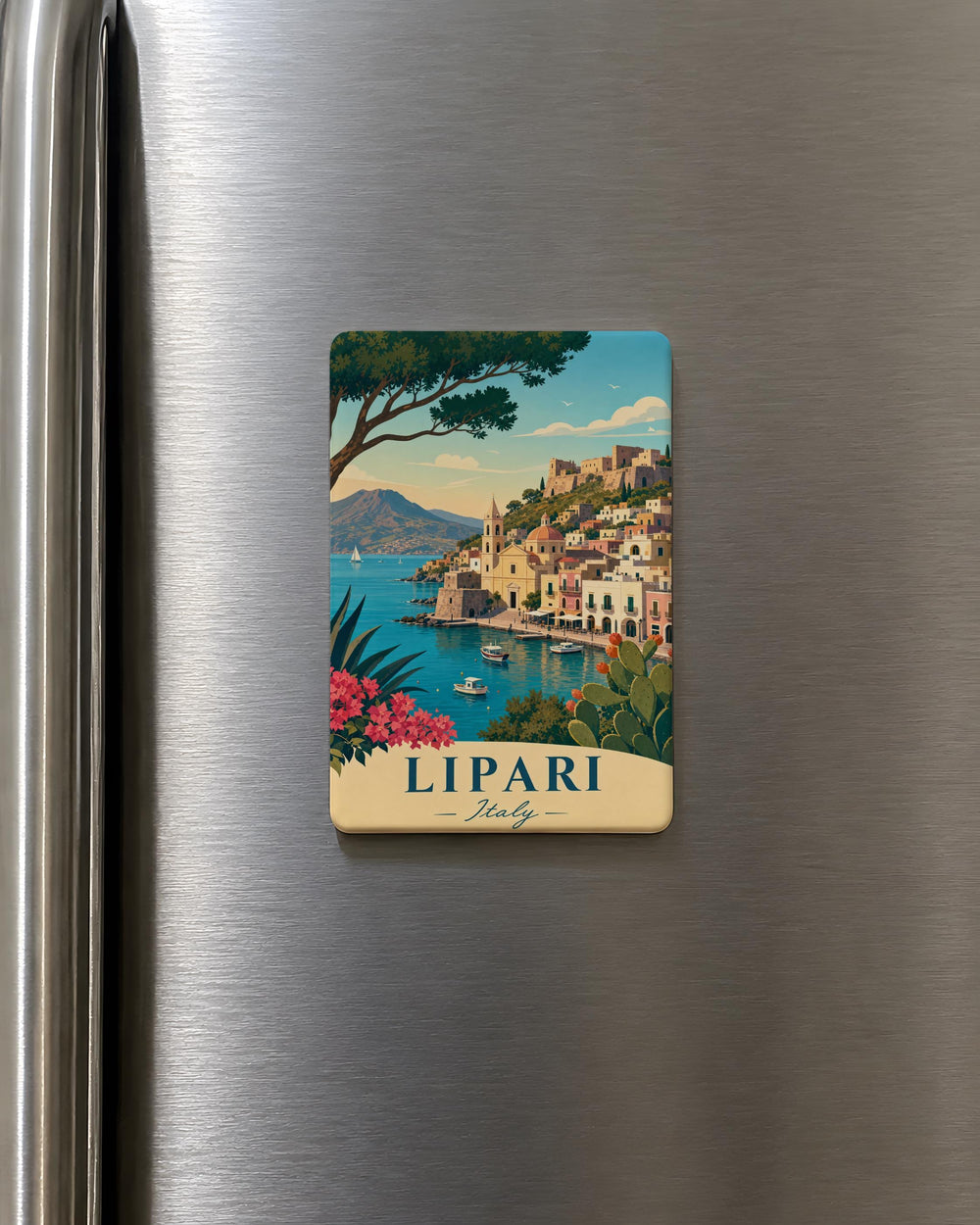 Lipari Italy Fridge Magnet, Lipari Island Sicily Souvenir Magnet, Aeolian Islands Travel Gift, Italian Island Keepsake Magnet