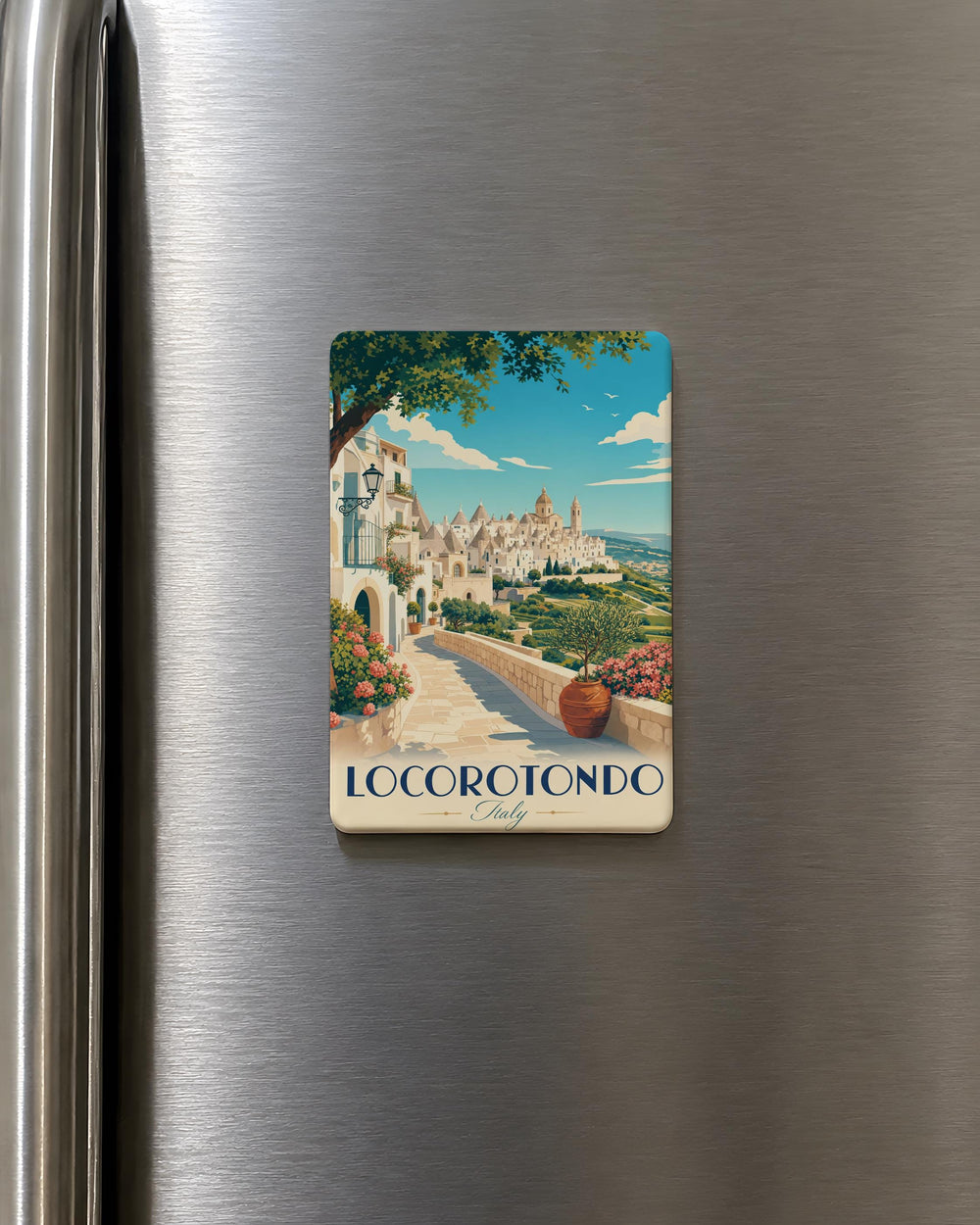 Locorotondo Italy Fridge Magnet, Locorotondo Souvenir Magnet, Italy Travel Gift, Puglia Keepsake Magnet, Italian Town Magnet