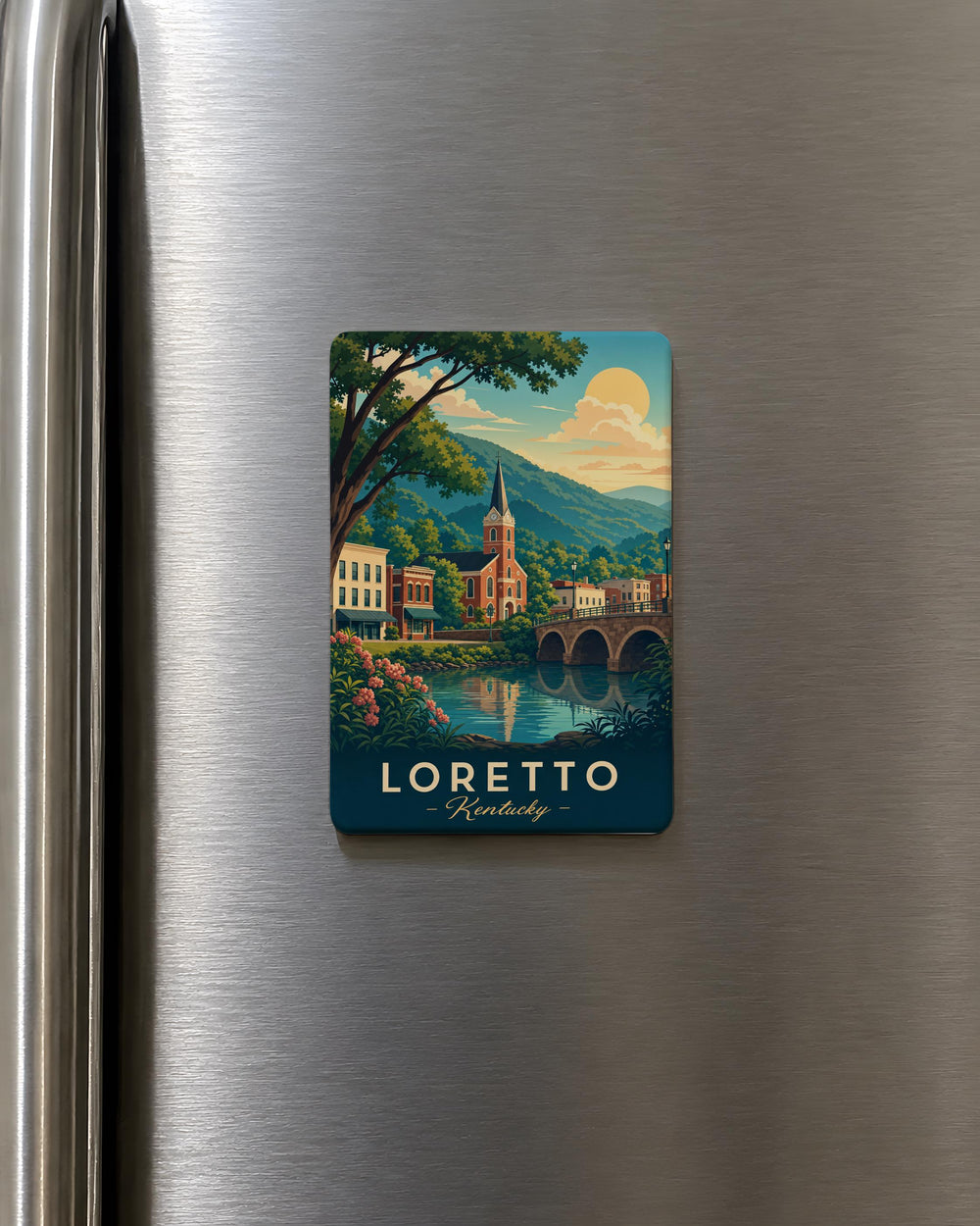 Loretto KY Fridge Magnet, Loretto Kentucky Souvenir Magnet, Small Town Travel Gift, Kentucky Keepsake Magnet