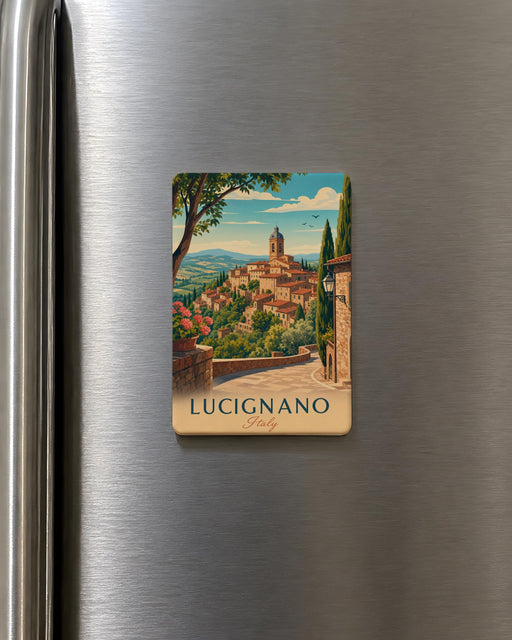 Lucignano Italy Fridge Magnet, Lucignano Town Souvenir Magnet, Tuscany Travel Gift, Italian Village Keepsake Magnet