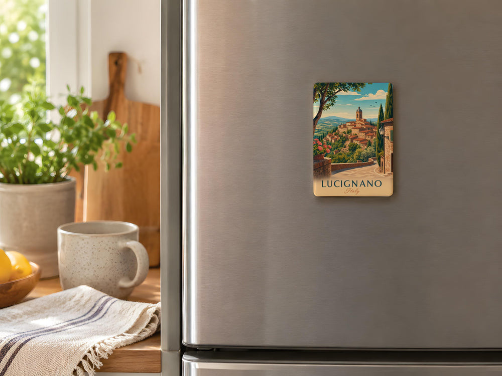 Lucignano Italy Fridge Magnet, Lucignano Town Souvenir Magnet, Tuscany Travel Gift, Italian Village Keepsake Magnet