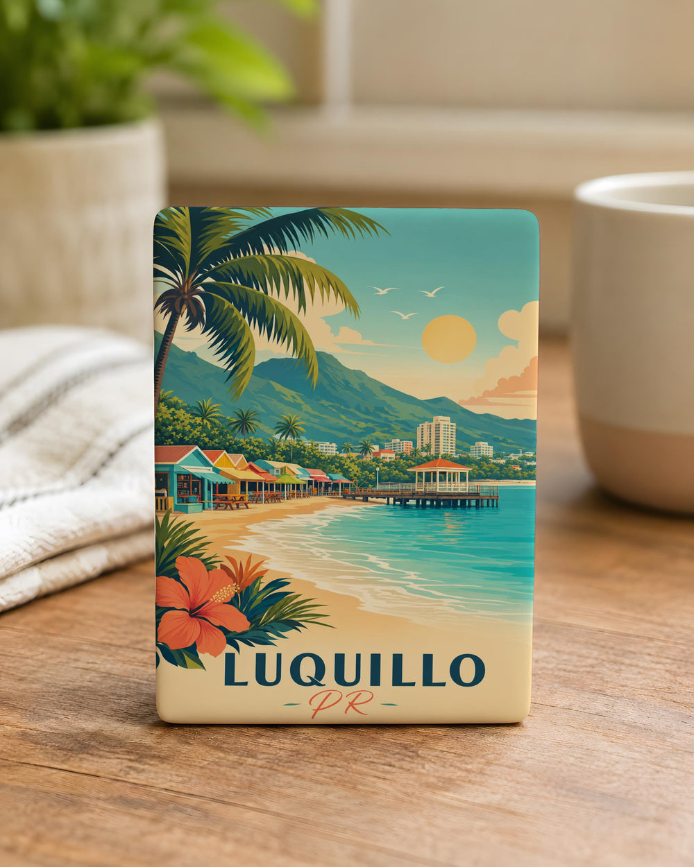 Luquillo Puerto Rico Fridge Magnet, Luquillo PR Souvenir Magnet, Puerto Rico Travel Gift, Beach Town Keepsake Magnet