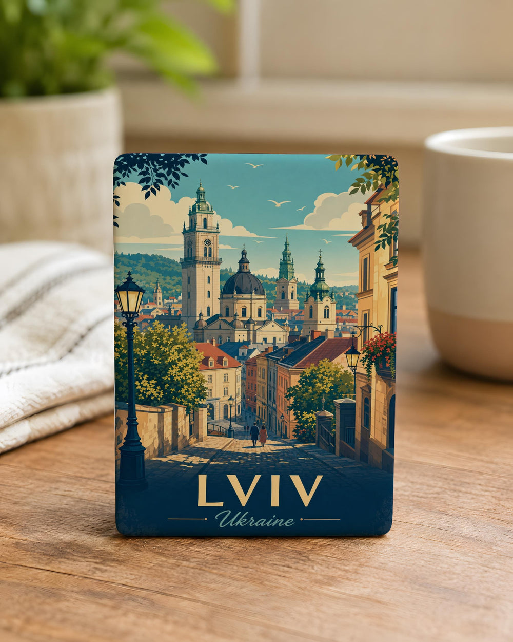 Lviv Ukraine Fridge Magnet, Lviv City Souvenir Magnet, Ukraine Travel Keepsake, Lviv Landmark Gift, Ukrainian City Magnet