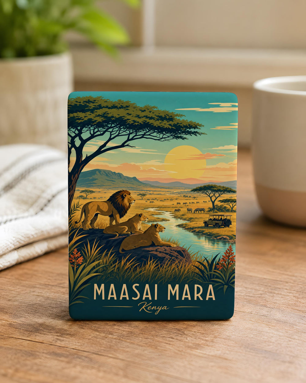Maasai Mara Fridge Magnet, Kenya Safari Souvenir, African Wildlife Gift, Serengeti Travel Keepsake, Big Five Magnet