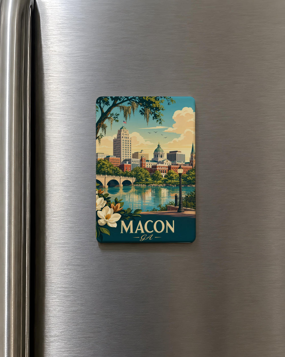 Macon GA Fridge Magnet, Macon Georgia Souvenir Magnet, Macon Landmark Travel Gift, Georgia City Keepsake Magnet
