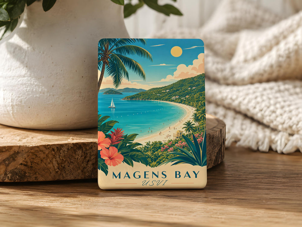 Magens Bay USVI Fridge Magnet, St Thomas Virgin Islands Souvenir, Caribbean Beach Travel Keepsake Magnet