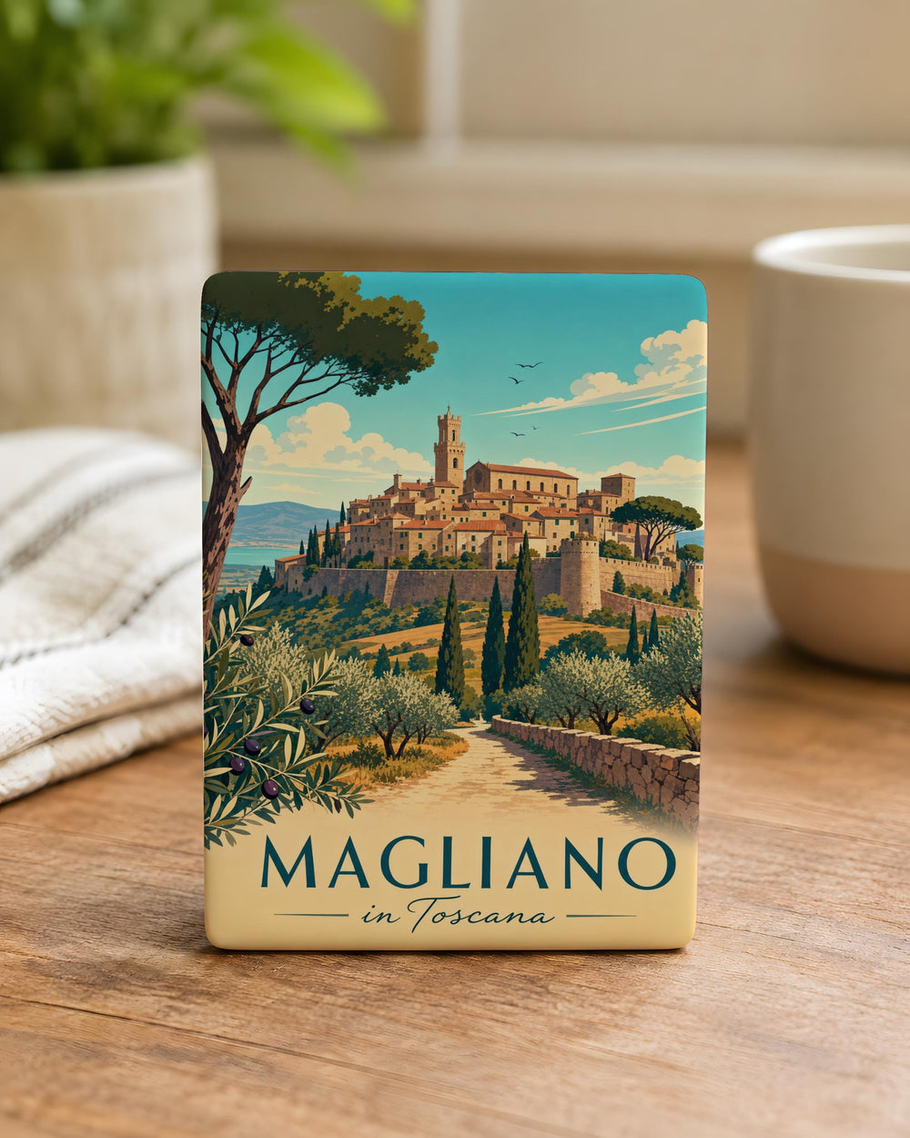 Magliano in Toscana Fridge Magnet, Tuscany Italy Town Souvenir Magnet, Travel Gift, Italian Village Keepsake Magnet