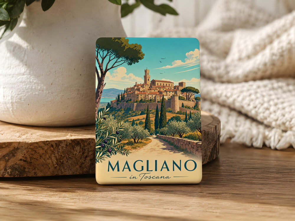 Magliano in Toscana Fridge Magnet, Tuscany Italy Town Souvenir Magnet, Travel Gift, Italian Village Keepsake Magnet