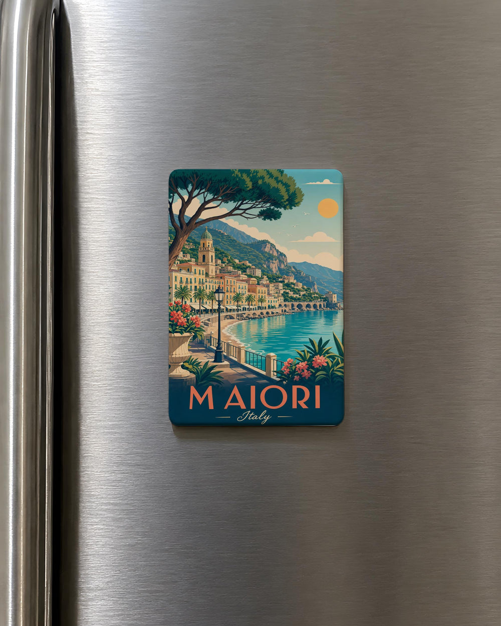 Maiori Italy Fridge Magnet, Amalfi Coast Travel Souvenir, Italian Coastal Town Landmark Magnet, Vacation Keepsake Gift