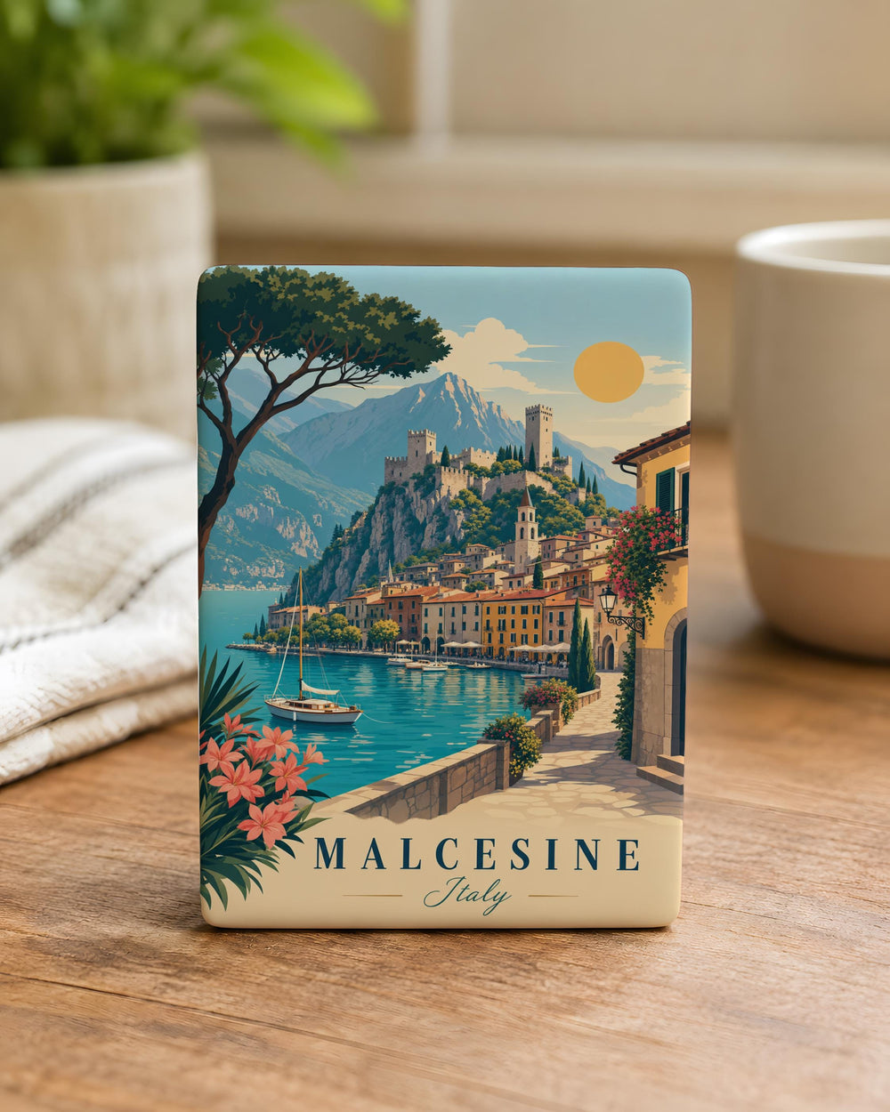 Malcesine Italy Fridge Magnet, Lake Garda Town Souvenir Magnet, Italian Travel Keepsake, Malcesine Castle Landmark Magnet