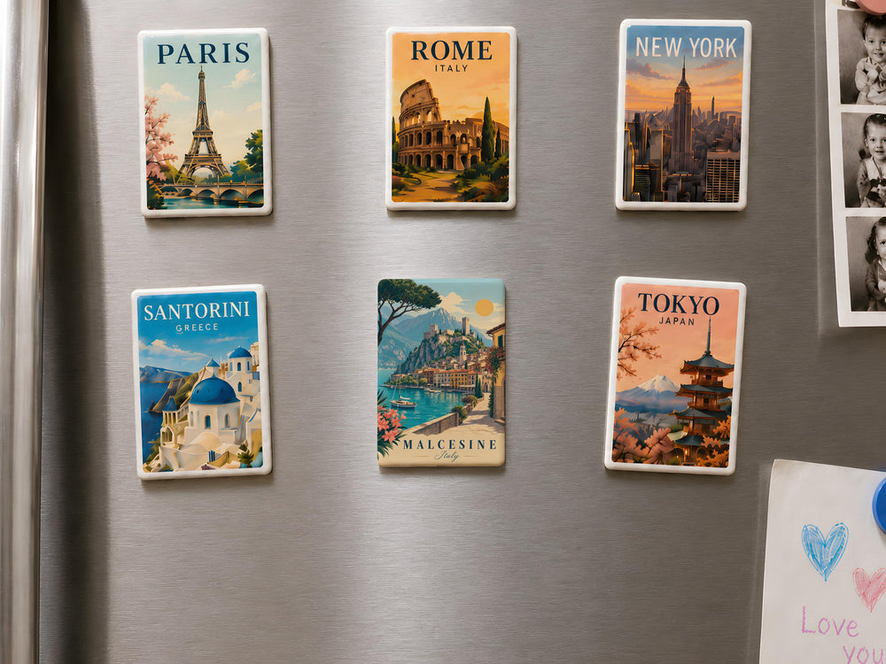 Malcesine Italy Fridge Magnet, Lake Garda Town Souvenir Magnet, Italian Travel Keepsake, Malcesine Castle Landmark Magnet