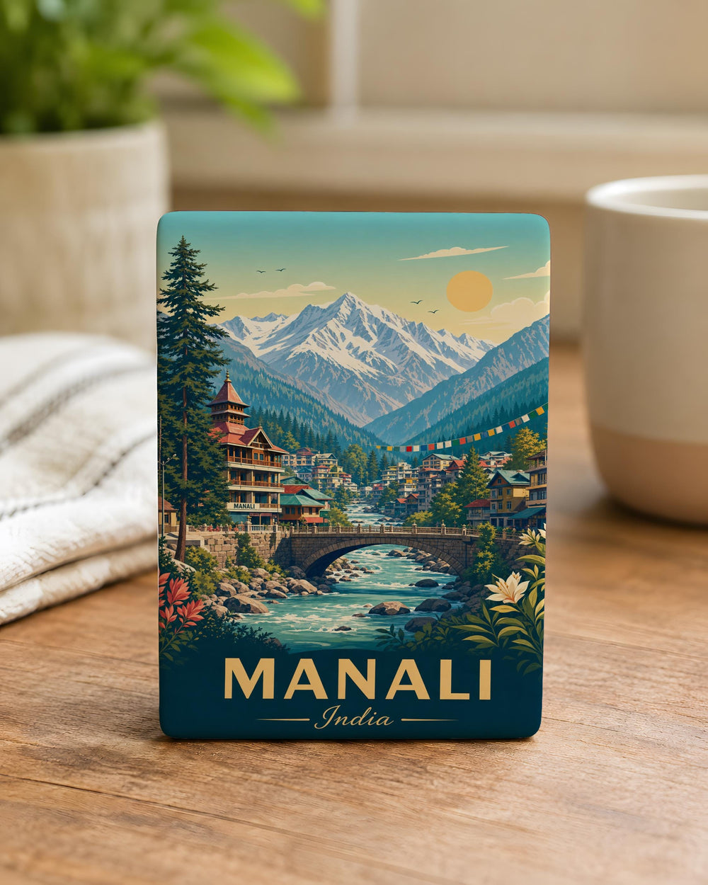 Manali India Fridge Magnet, Manali Himachal Pradesh Souvenir Magnet, Himalayan Mountain Travel Keepsake Gift