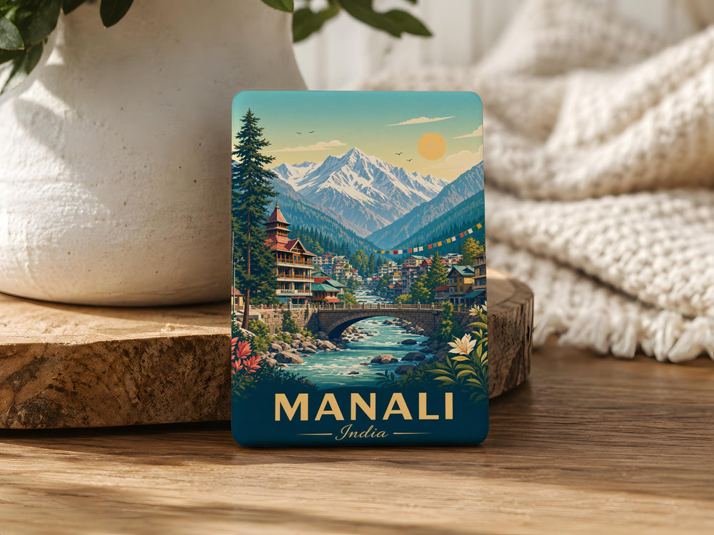 Manali India Fridge Magnet, Manali Himachal Pradesh Souvenir Magnet, Himalayan Mountain Travel Keepsake Gift