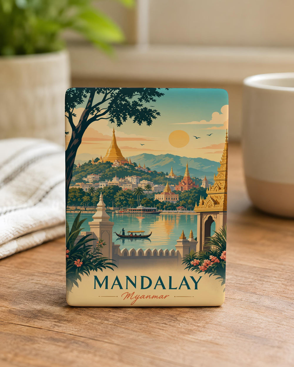 Mandalay Myanmar Fridge Magnet, Mandalay City Souvenir Magnet, Myanmar Travel Gift, Mandalay Landmark Keepsake Magnet