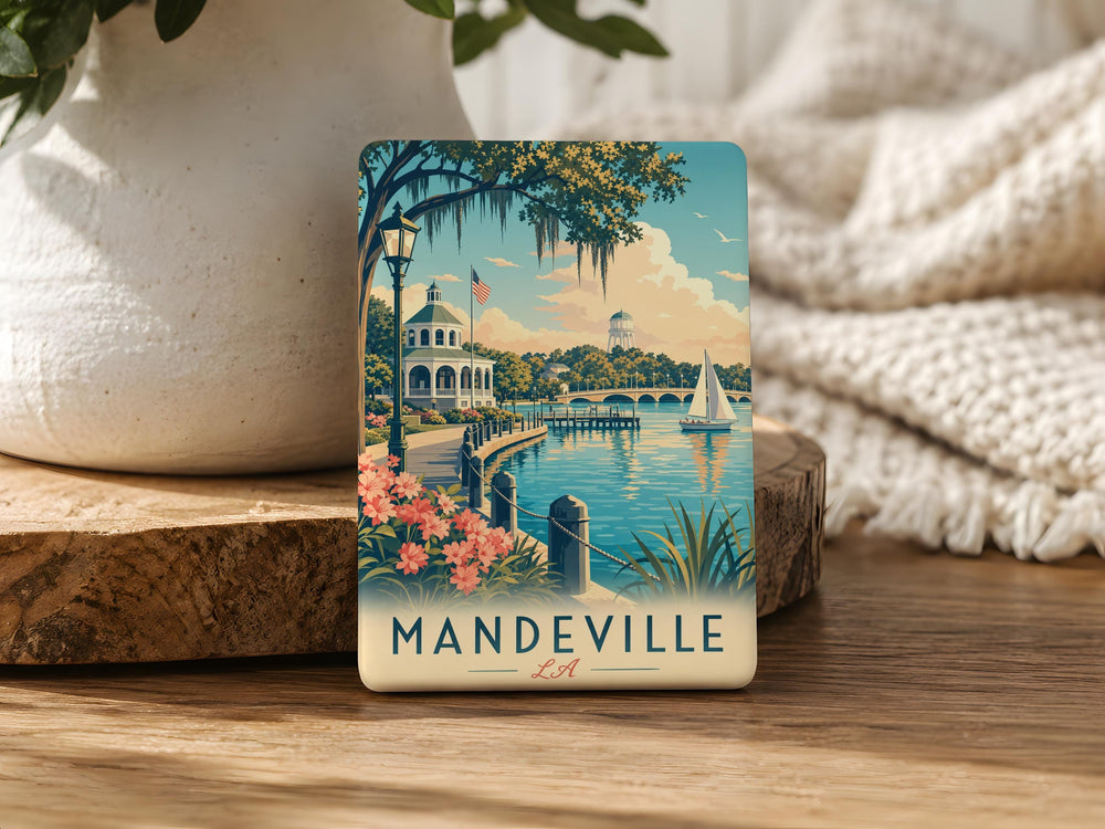 Mandeville LA Fridge Magnet, Mandeville Louisiana Souvenir Magnet, Lake Pontchartrain Northshore Travel Gift, City Keepsake Magnet