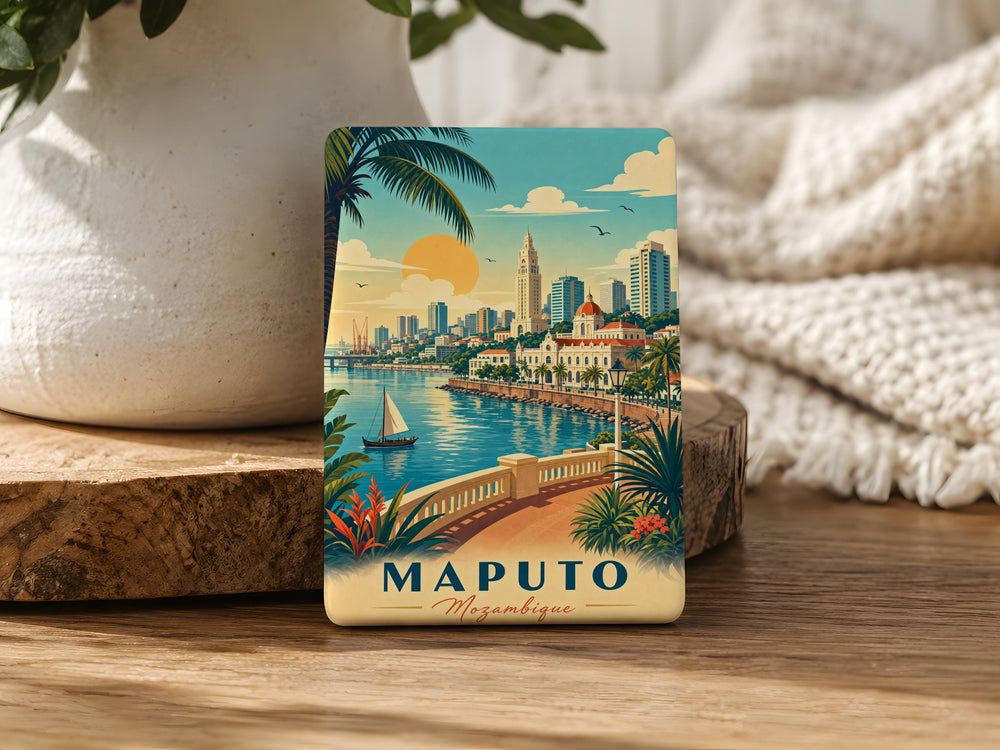 Maputo Mozambique Fridge Magnet, Maputo City Souvenir Magnet, Mozambique Travel Gift, Maputo Landmark Keepsake Magnet
