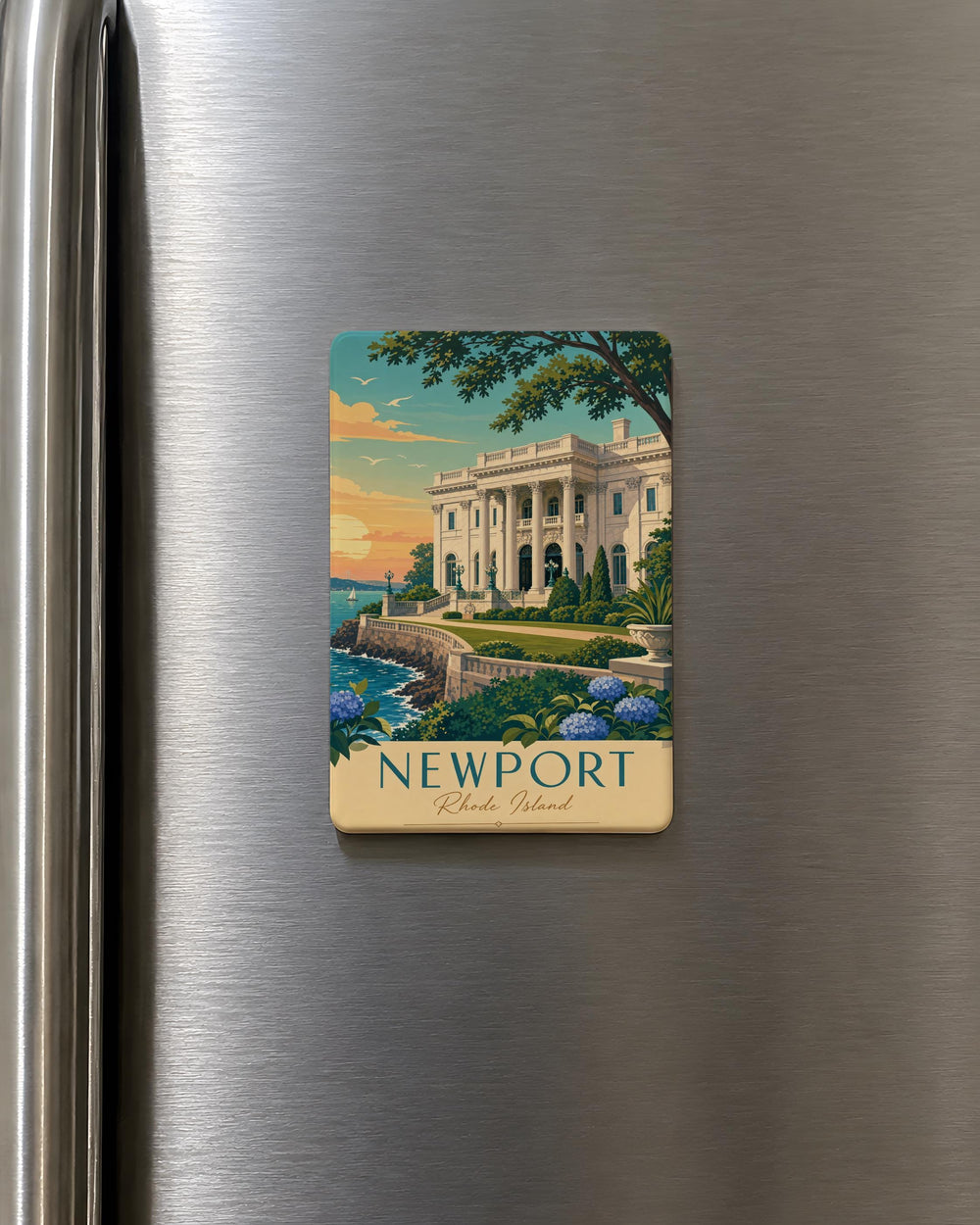 Marble House Fridge Magnet, Newport Mansion Souvenir Magnet, Gilded Age Estate Landmark Refrigerator Magnet