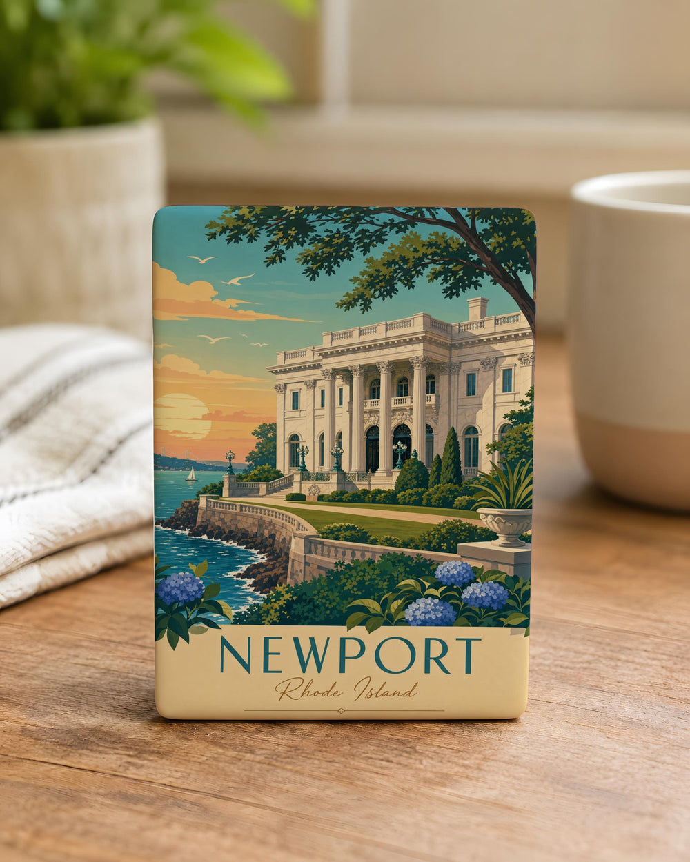 Marble House Fridge Magnet, Newport Mansion Souvenir Magnet, Gilded Age Estate Landmark Refrigerator Magnet