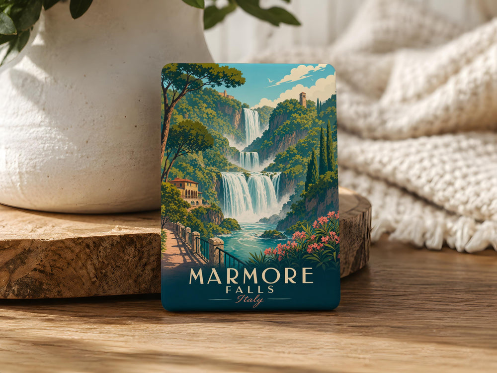 Marmore Falls Fridge Magnet, Waterfall Landmark Souvenir Magnet, Nature Travel Keepsake Refrigerator Magnet