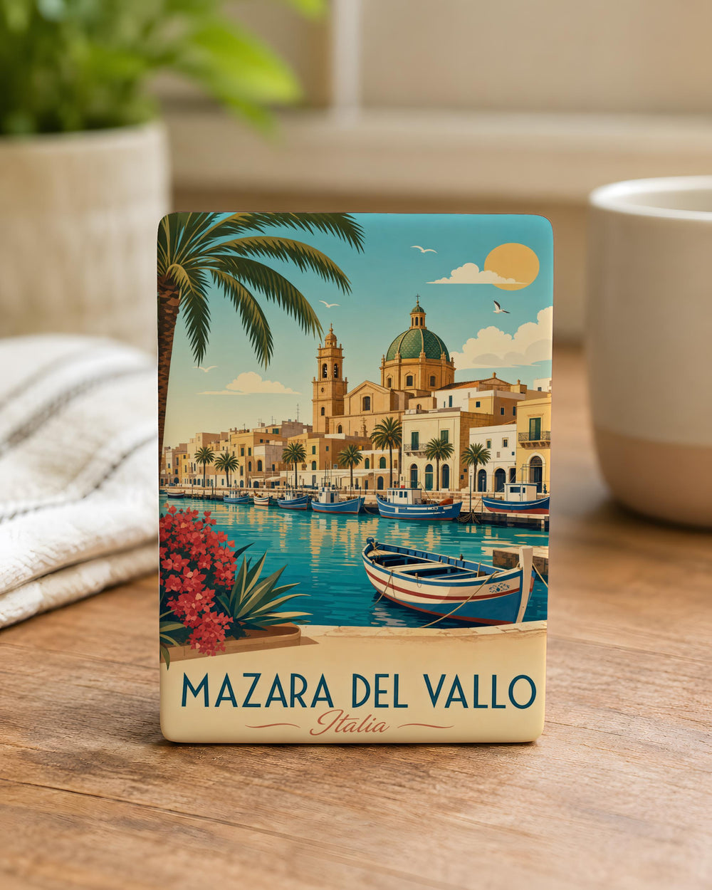 Mazara del Vallo Fridge Magnet, Sicily Italy Souvenir Magnet, Mazara del Vallo Travel Keepsake Refrigerator Magnet