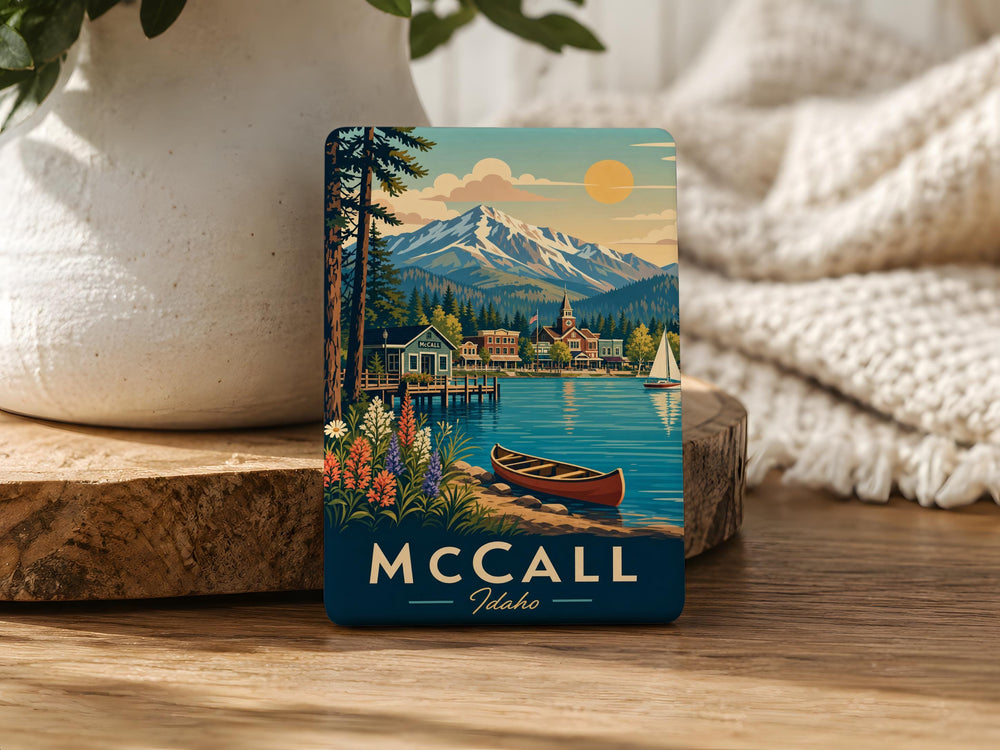 McCall Idaho Fridge Magnet, McCall ID Souvenir Magnet, Idaho Travel Keepsake, Lake & Mountain Vacation Gift