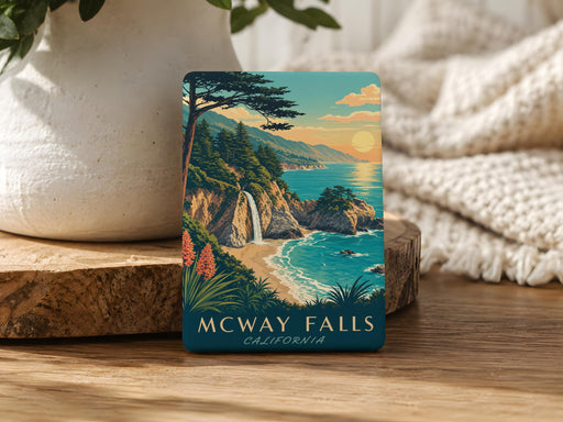 McWay Falls Fridge Magnet, Big Sur California Waterfall Cove Coastal Cliff Scenic Souvenir Magnet