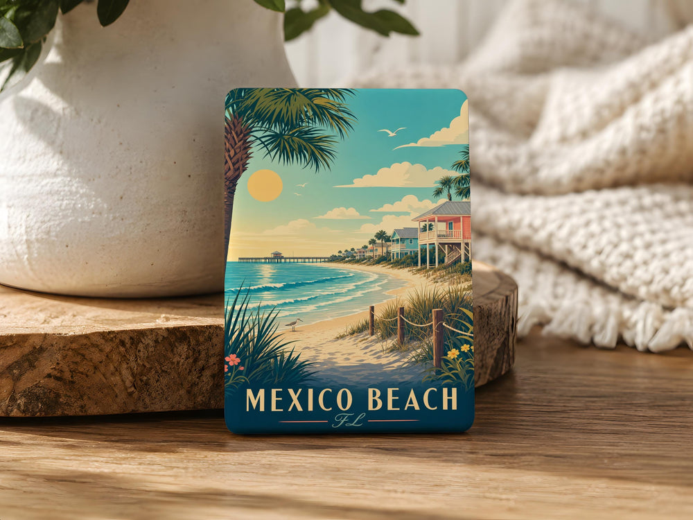 Mexico Beach Florida Fridge Magnet, Coastal Vacation Souvenir, Gulf Coast Beach Town Travel Keepsake Gift