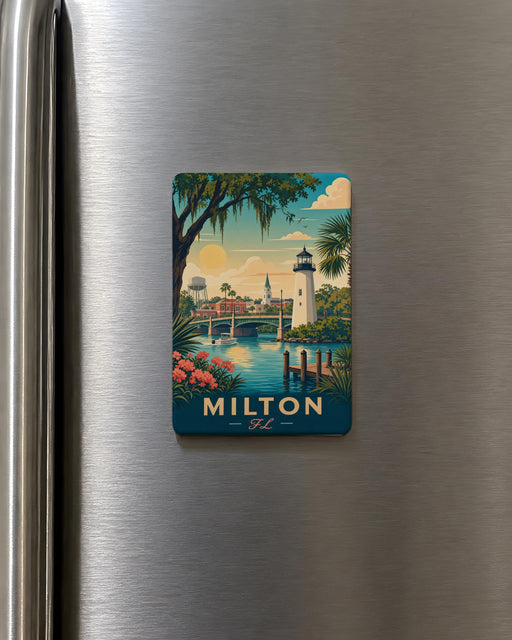 Milton Florida Fridge Magnet, Milton FL Souvenir Magnet, Florida Travel Gift, Hometown Keepsake, City Name Magnet