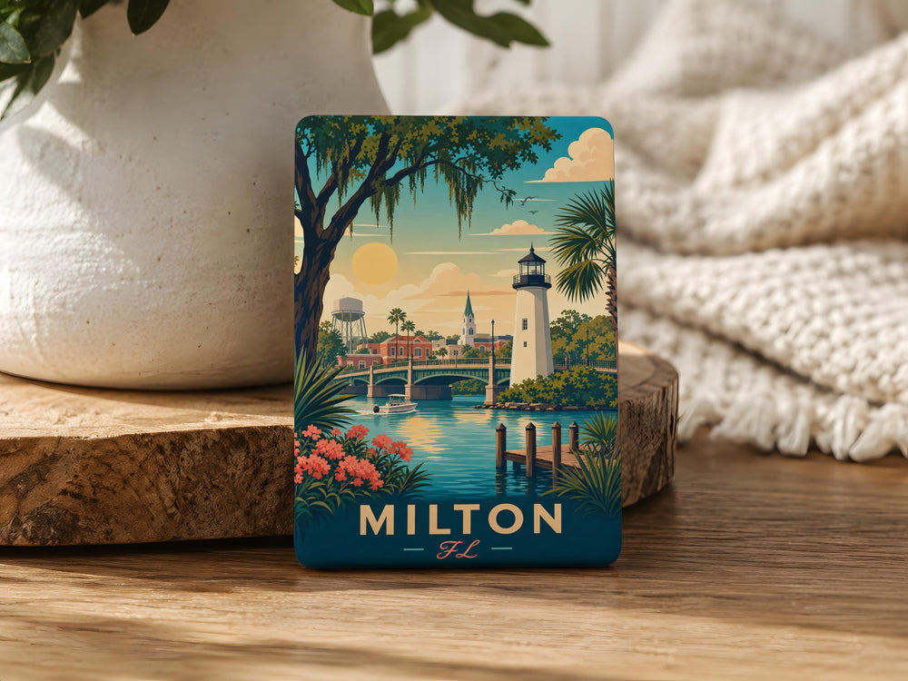 Milton Florida Fridge Magnet, Milton FL Souvenir Magnet, Florida Travel Gift, Hometown Keepsake, City Name Magnet