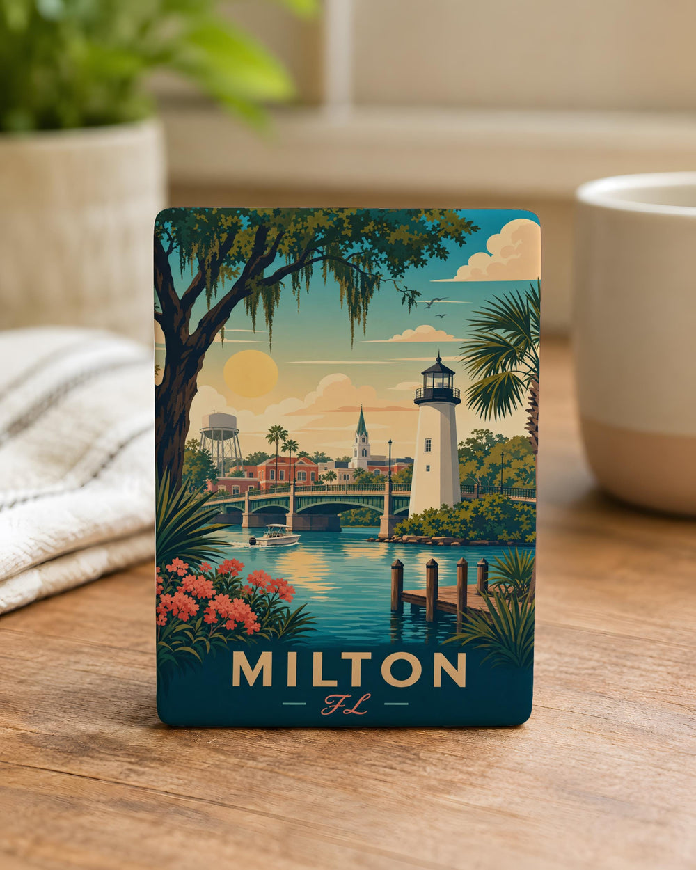 Milton Florida Fridge Magnet, Milton FL Souvenir Magnet, Florida Travel Gift, Hometown Keepsake, City Name Magnet