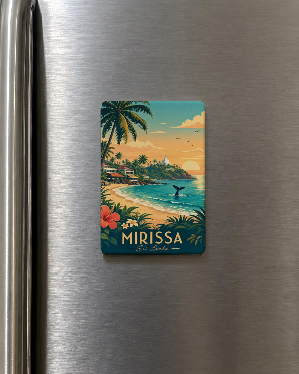 Mirissa Sri Lanka Fridge Magnet, Mirissa Beach Souvenir Magnet, Sri Lanka Travel Keepsake, Ocean Coast Landmark Gift