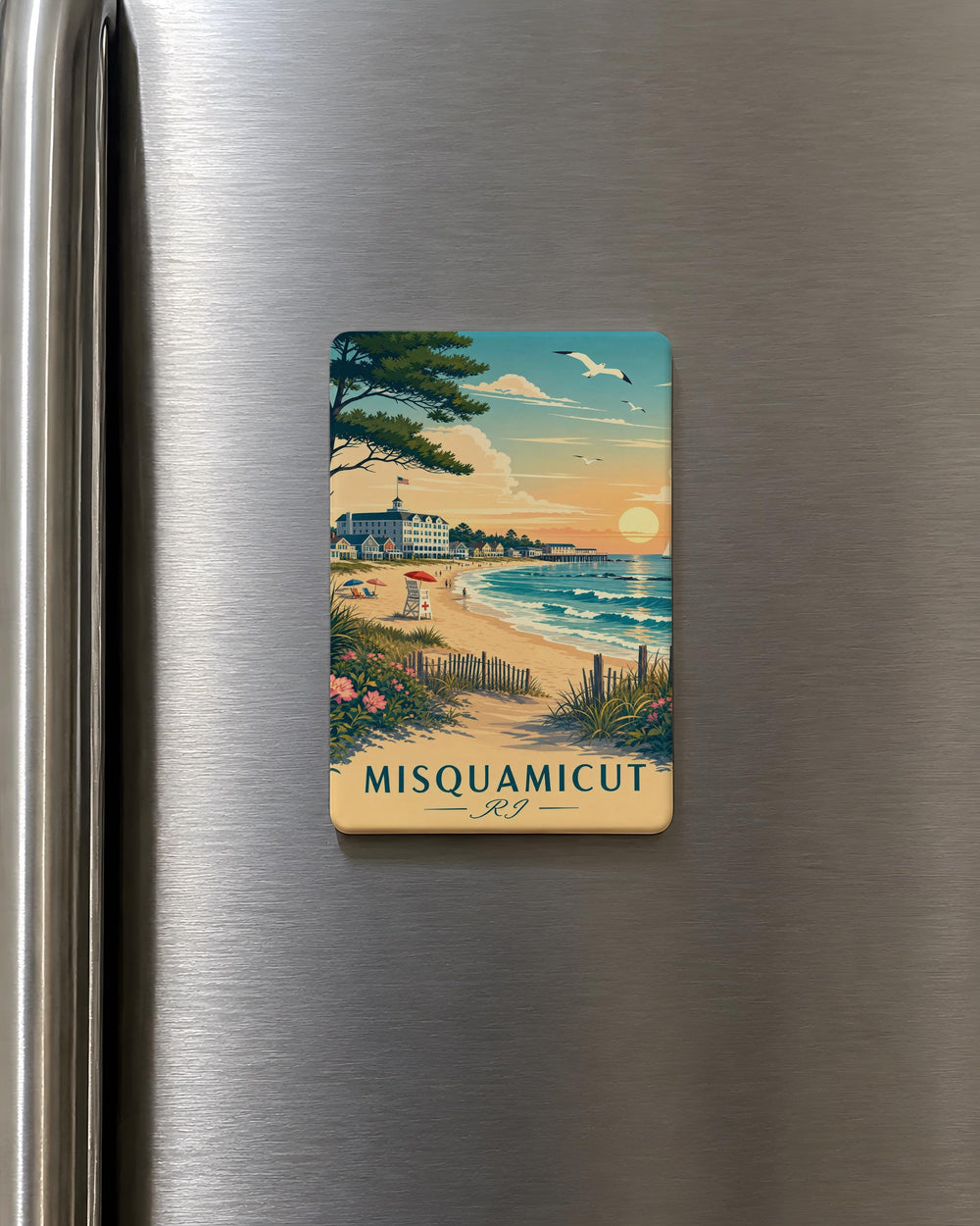 Misquamicut Beach Rhode Island Fridge Magnet, Misquamicut RI Souvenir Magnet, Ocean Beach Vacation Travel Keepsake Magnet