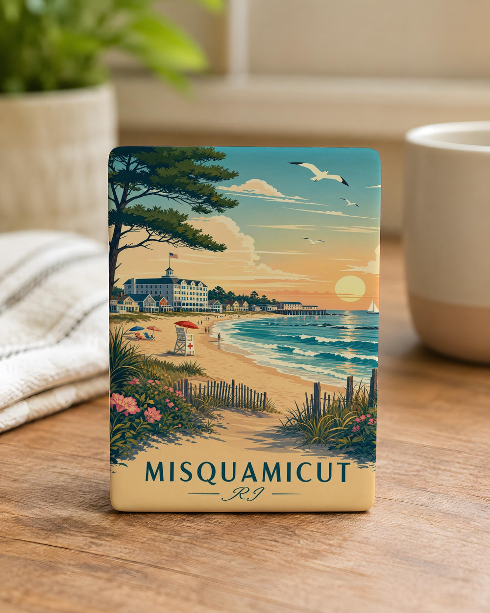 Misquamicut Beach Rhode Island Fridge Magnet, Misquamicut RI Souvenir Magnet, Ocean Beach Vacation Travel Keepsake Magnet
