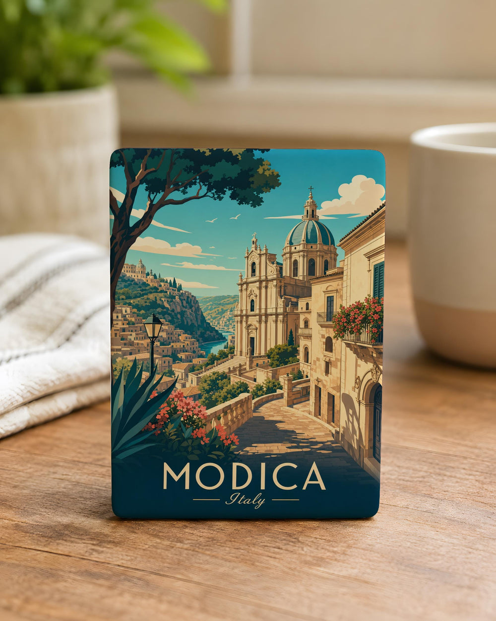 Modica Italy Fridge Magnet, Modica Sicily Souvenir Magnet, Italian Travel Keepsake, Modica City Landmark Refrigerator Magnet