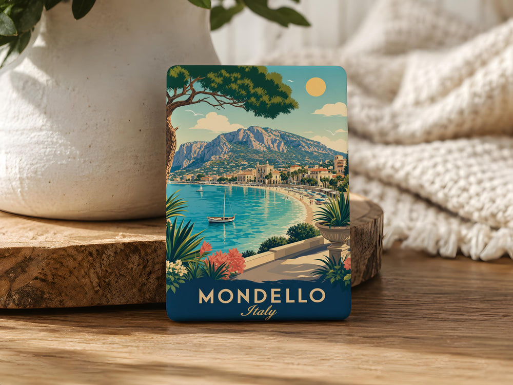 Mondello Italy Fridge Magnet, Mondello Beach Sicily Souvenir Magnet, Palermo Coastal Travel Gift, Italy Vacation Keepsake Magnet