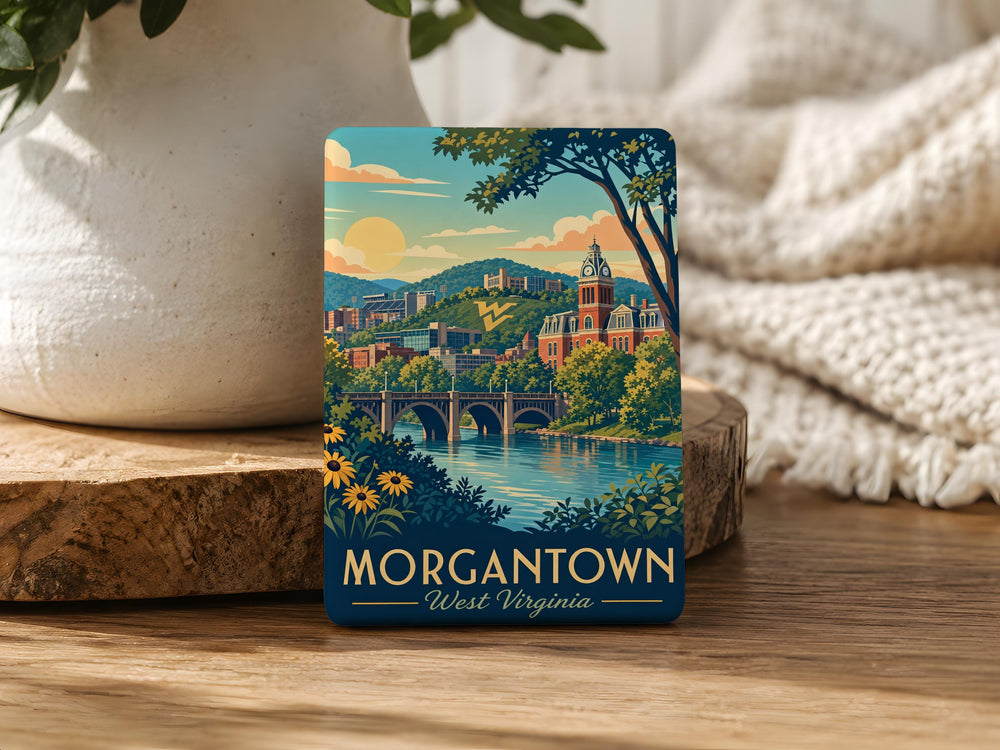 Morgantown WV Fridge Magnet, Morgantown West Virginia Souvenir Magnet, Mountaineer Country Travel Keepsake Gift