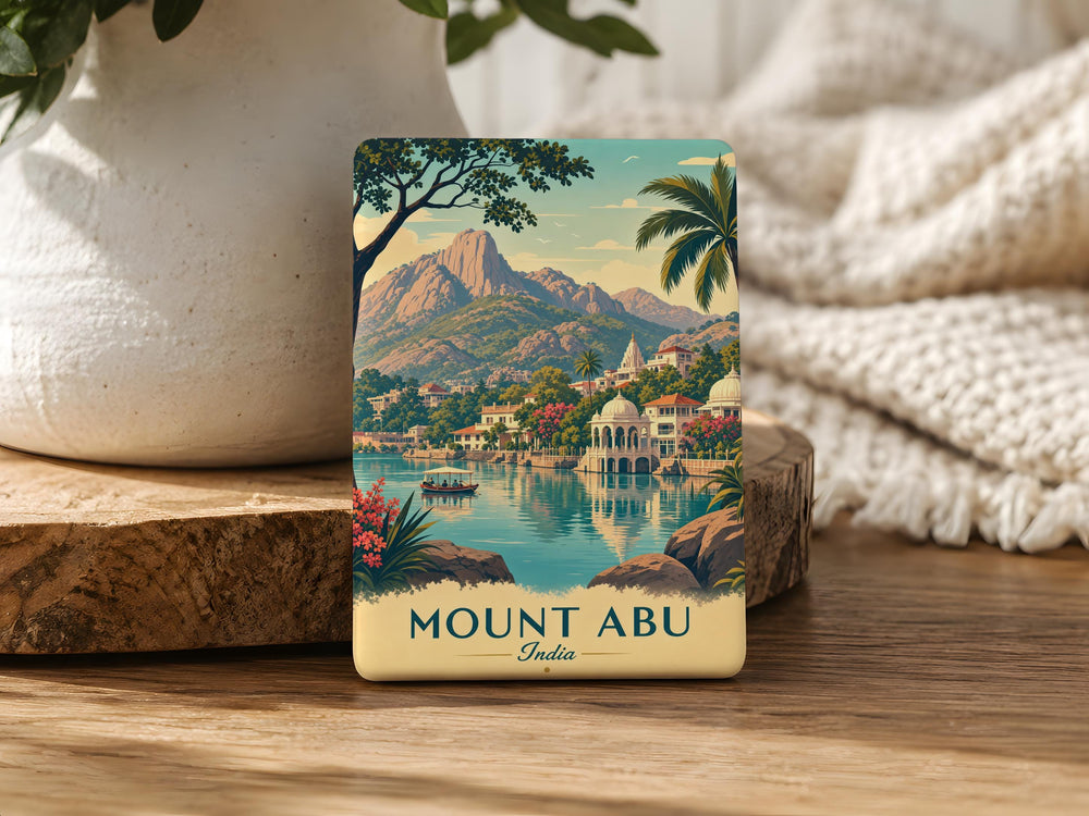 Mount Abu India Fridge Magnet, Rajasthan Hill Station Souvenir Magnet, Dilwara Temples, Nakki Lake Travel Keepsake Gift