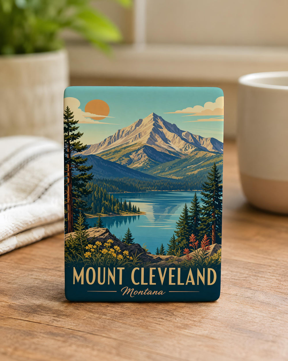 Mount Cleveland Montana Fridge Magnet, Glacier National Park Souvenir Magnet, Mountain Peak Travel Keepsake Magnet