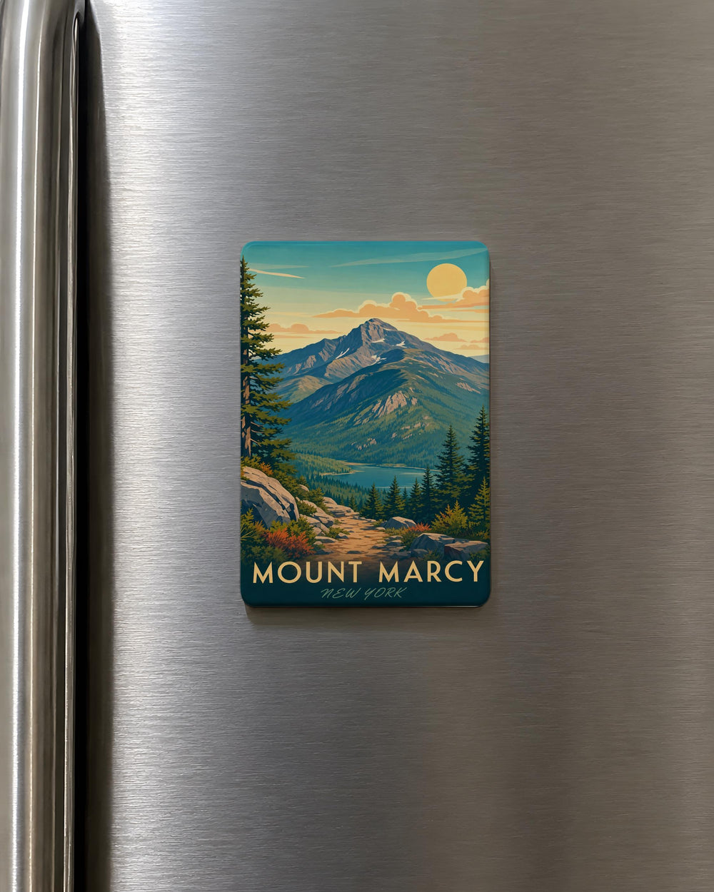 Mount Marcy Fridge Magnet, Adirondack High Peaks Souvenir, New York Mountain Landmark Gift