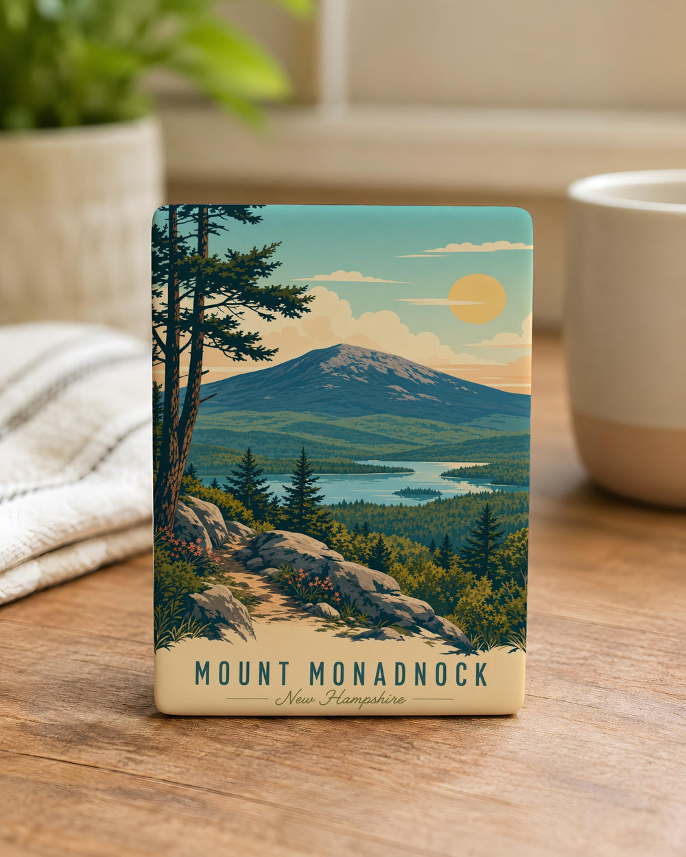 Mount Monadnock Fridge Magnet, New Hampshire Mountain Souvenir, Hiking and Outdoors Keepsake Magnet