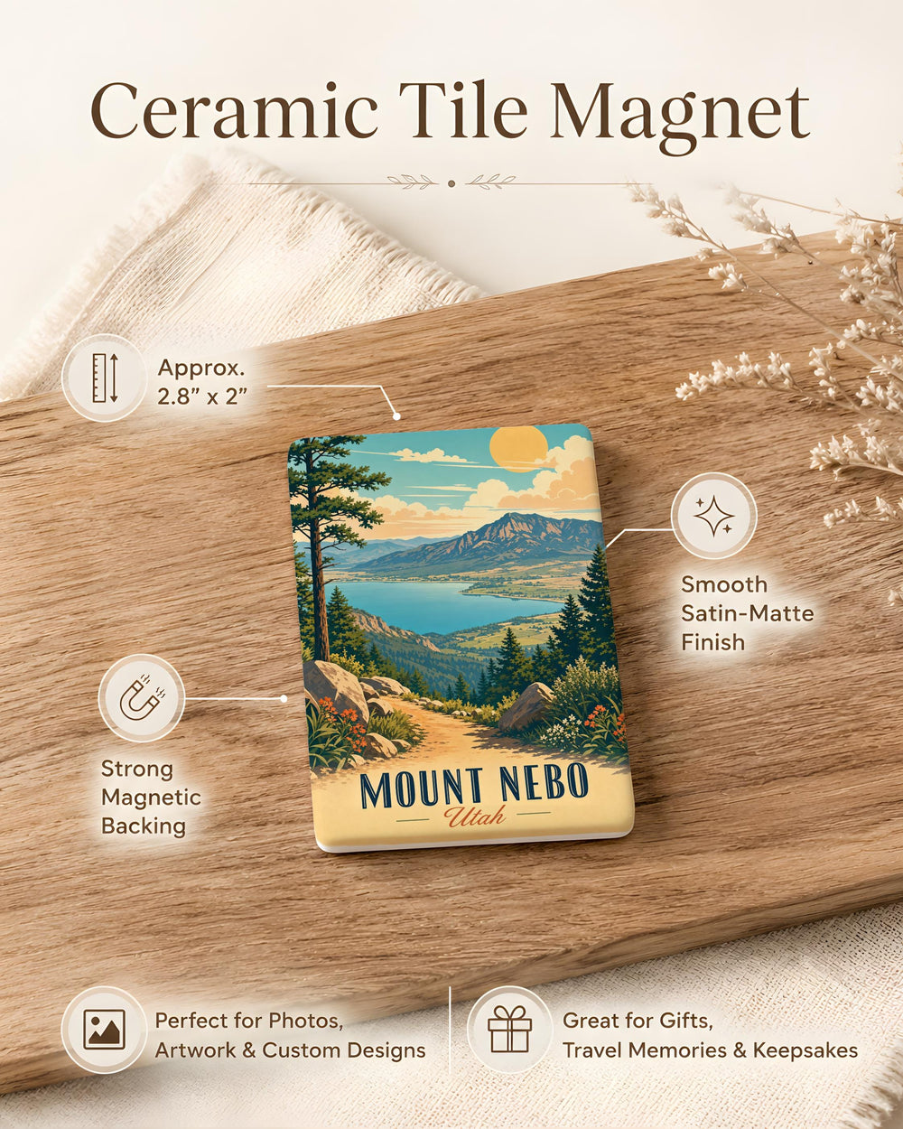 Mount Nebo Utah Fridge Magnet, Mount Nebo Scenic Souvenir Magnet, Utah Mountain Landmark Travel Keepsake Magnet